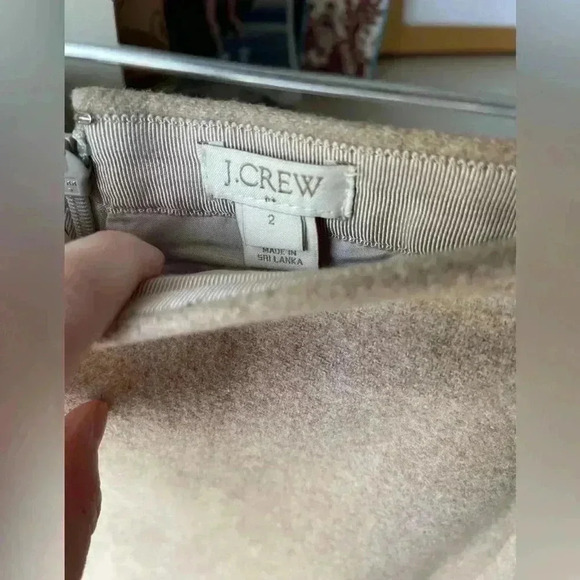 J Crew Factory Felt Wool Beige Skirt - Picture 3 of 4
